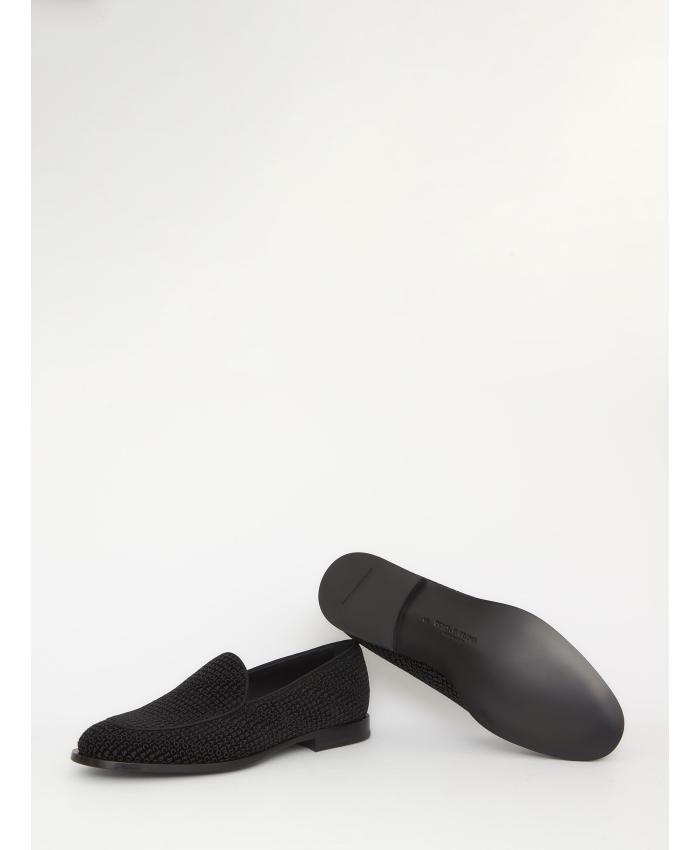 DOLCE&GABBANA - Velvet logoed loafers