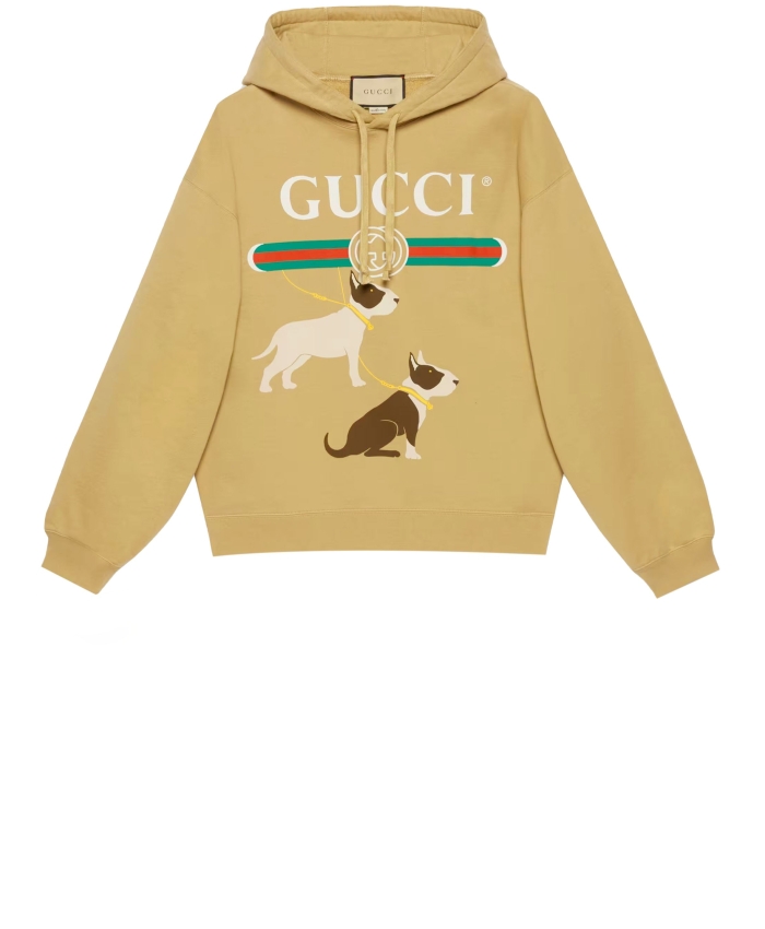 GUCCI - Printed cotton hoodie