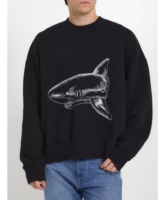 PALM ANGELS - Broken Shark print sweatshirt