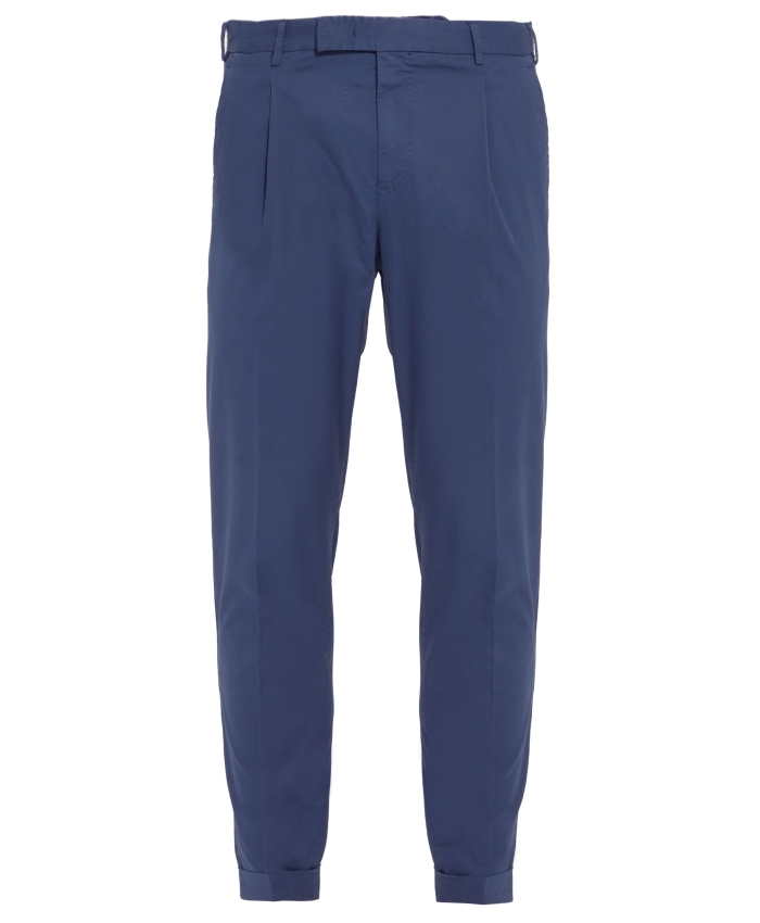 PT TORINO - Blue gabardine trousers