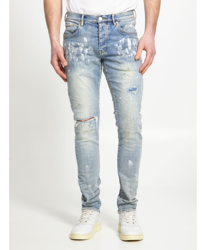 PURPLE BRAND - Jeans in denim azzurro