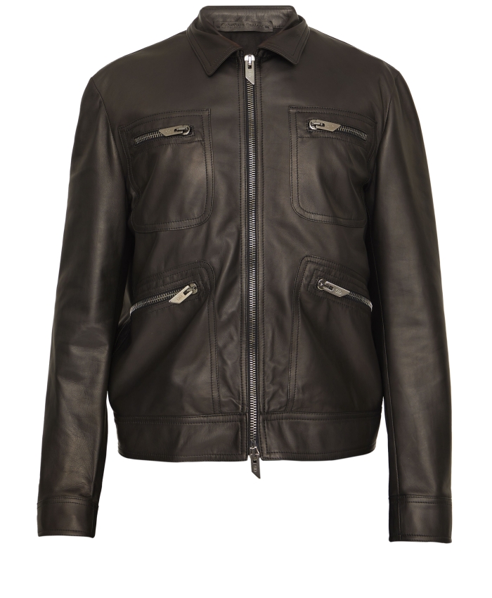 SALVATORE SANTORO - Black leather jacket