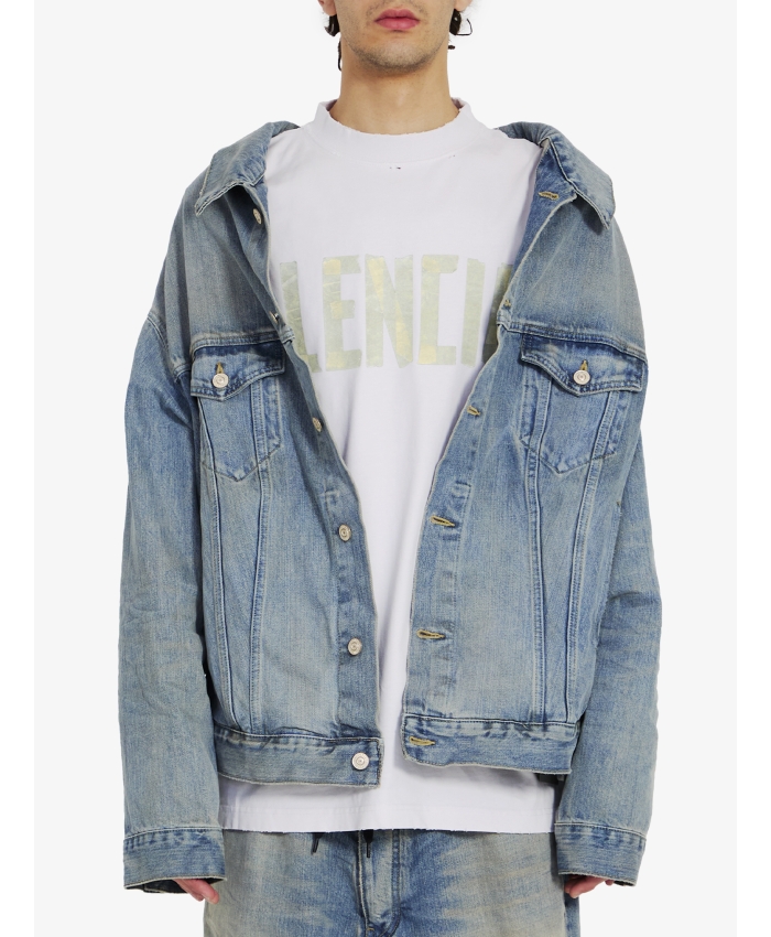 Jean jacket off shoulder best sale