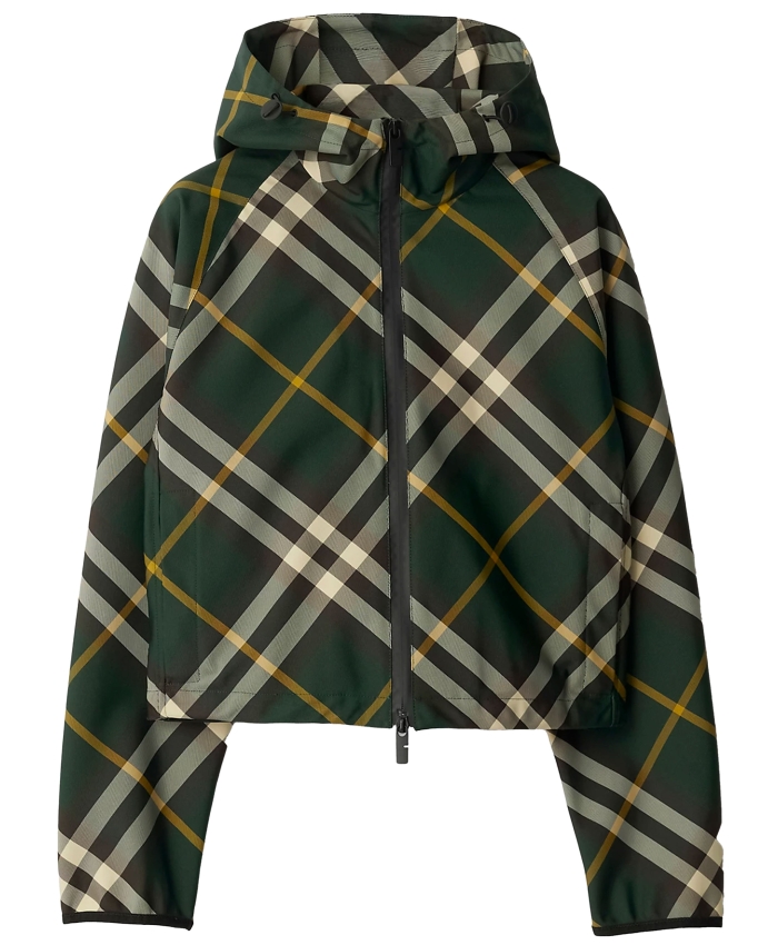 BURBERRY - Check cropped lightweight jacket