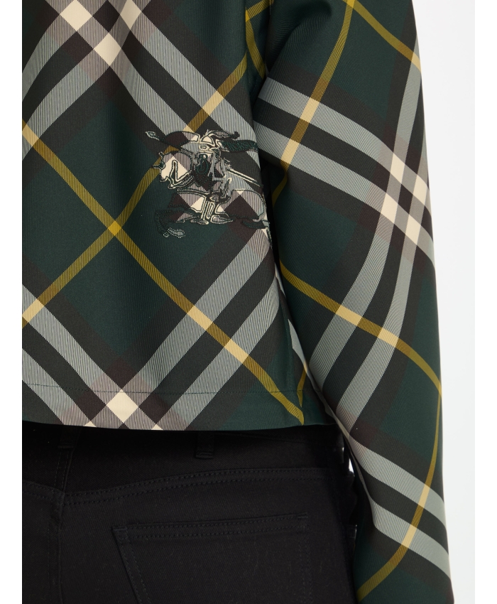 BURBERRY - Check cropped lightweight jacket