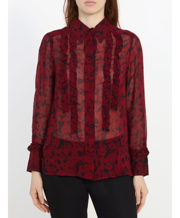 GANNI - Printed georgette shirt