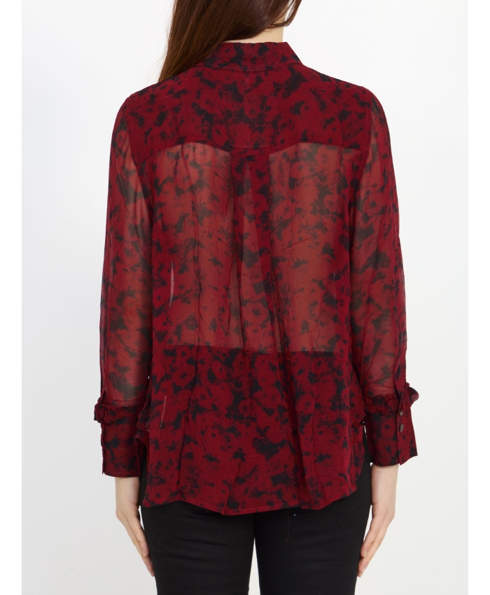 GANNI - Printed georgette shirt