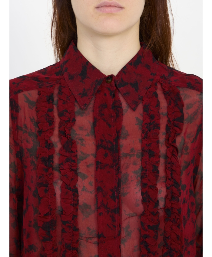 GANNI - Printed georgette shirt