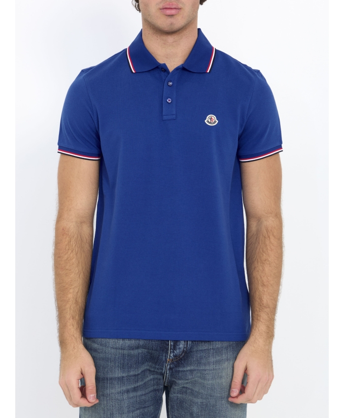 MONCLER Cotton polo shirt with logo Leam Roma Luxury Shopping Online