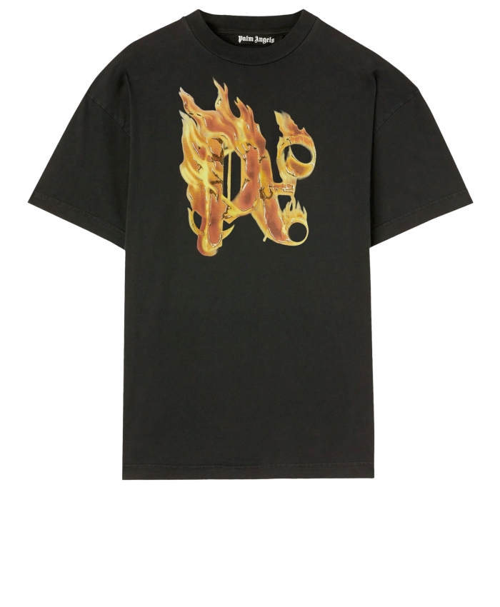 PALM ANGELS - T-shirt Burning Monogram