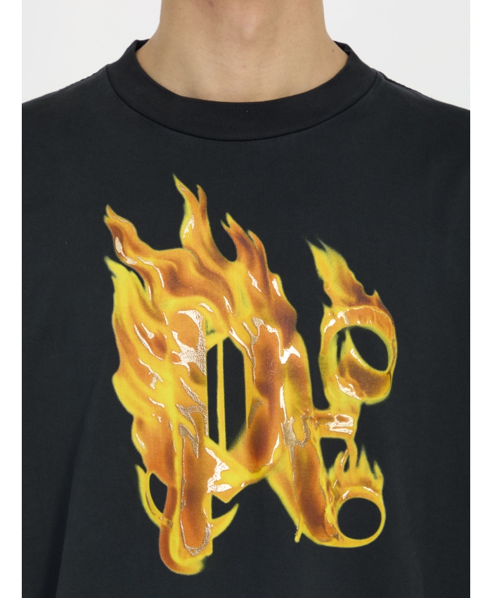 PALM ANGELS - T-shirt Burning Monogram