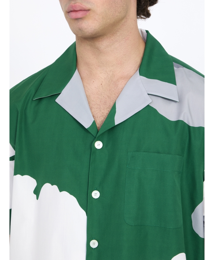 Valentino lily print short-sleeve bowling shirt - Green