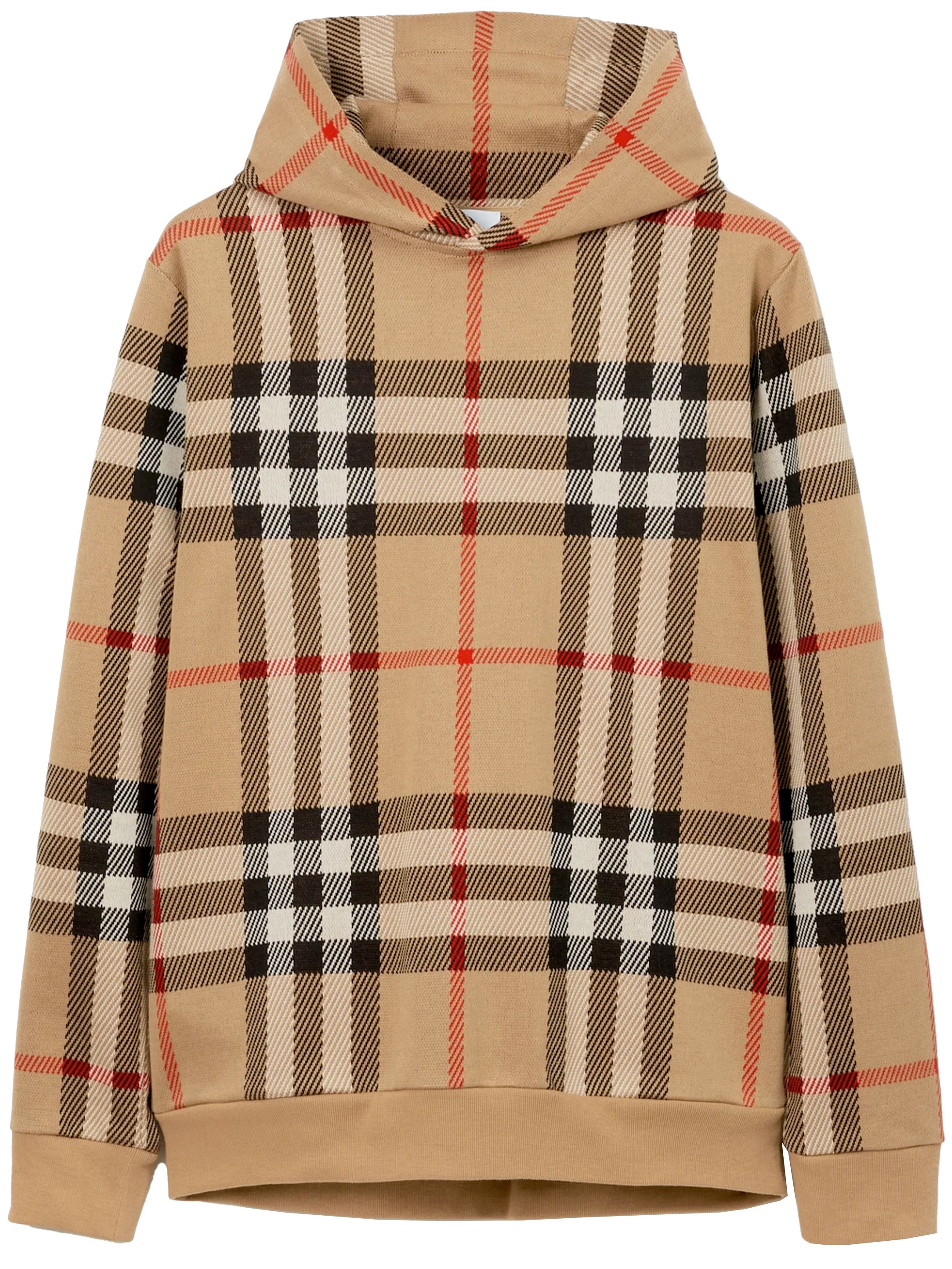 Burberry check detail fashion jersey hooded