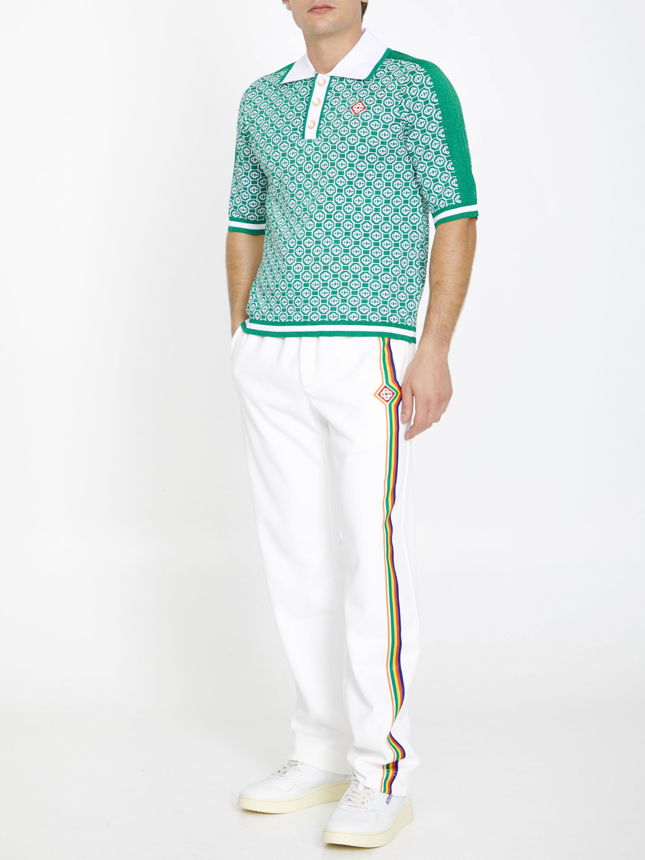 CASABLANCA - Jacquard Monogram polo | Leam Roma - Luxury Shopping Online