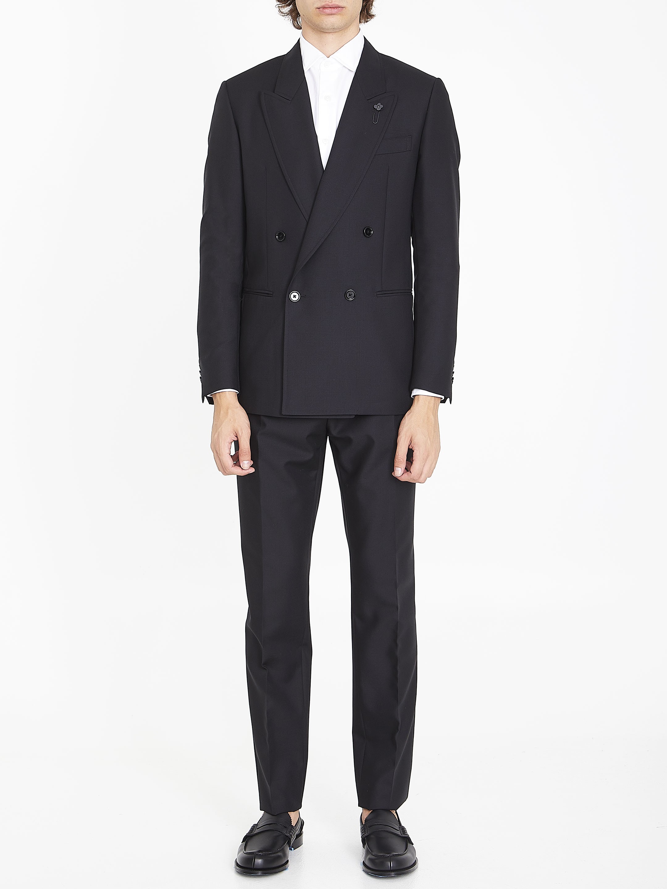 LARDINI - Double-breasted wool jacket | Leam Roma - Luxury Shopping Online