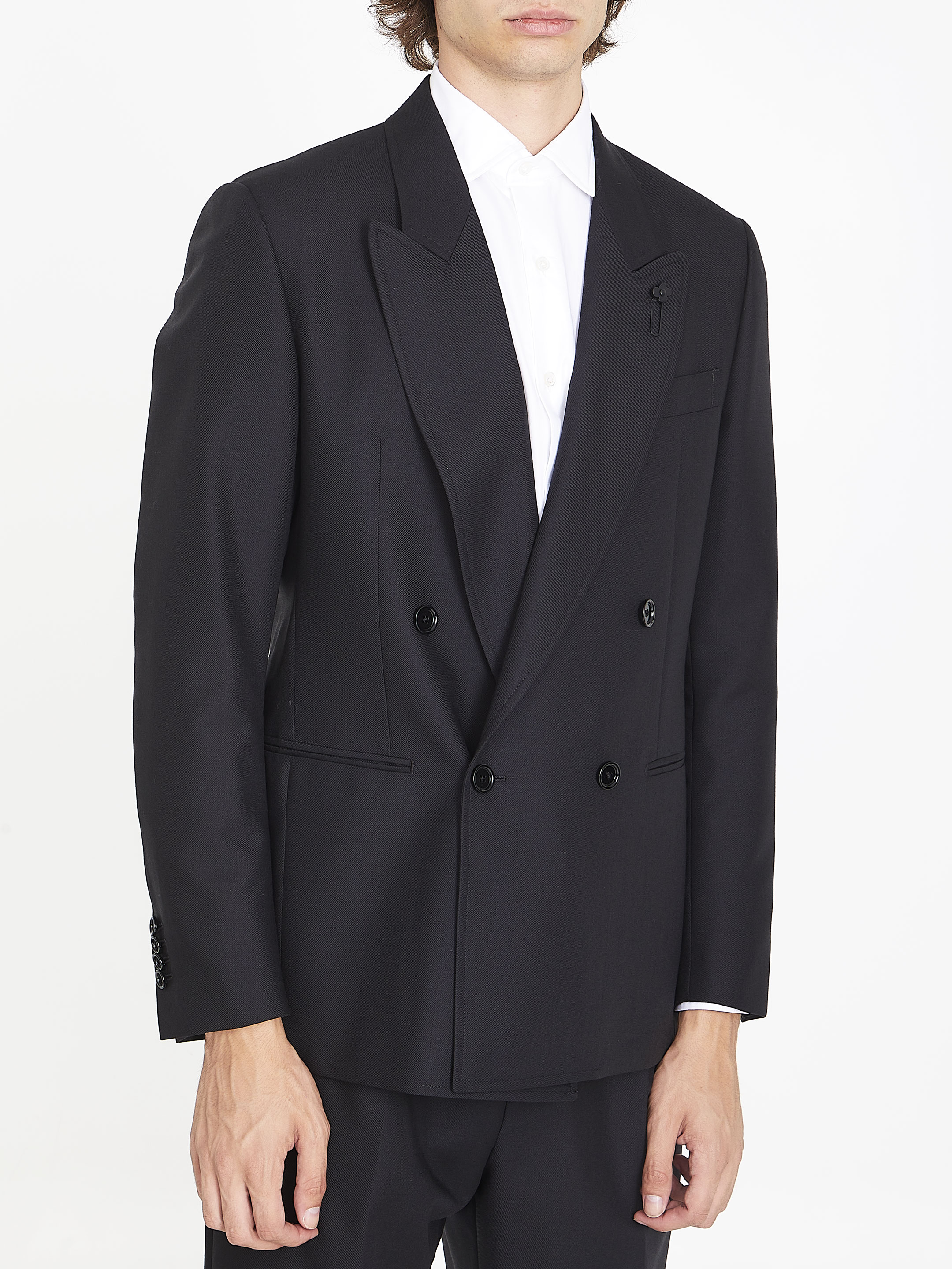 Lardini Black Single-Breasted Coat