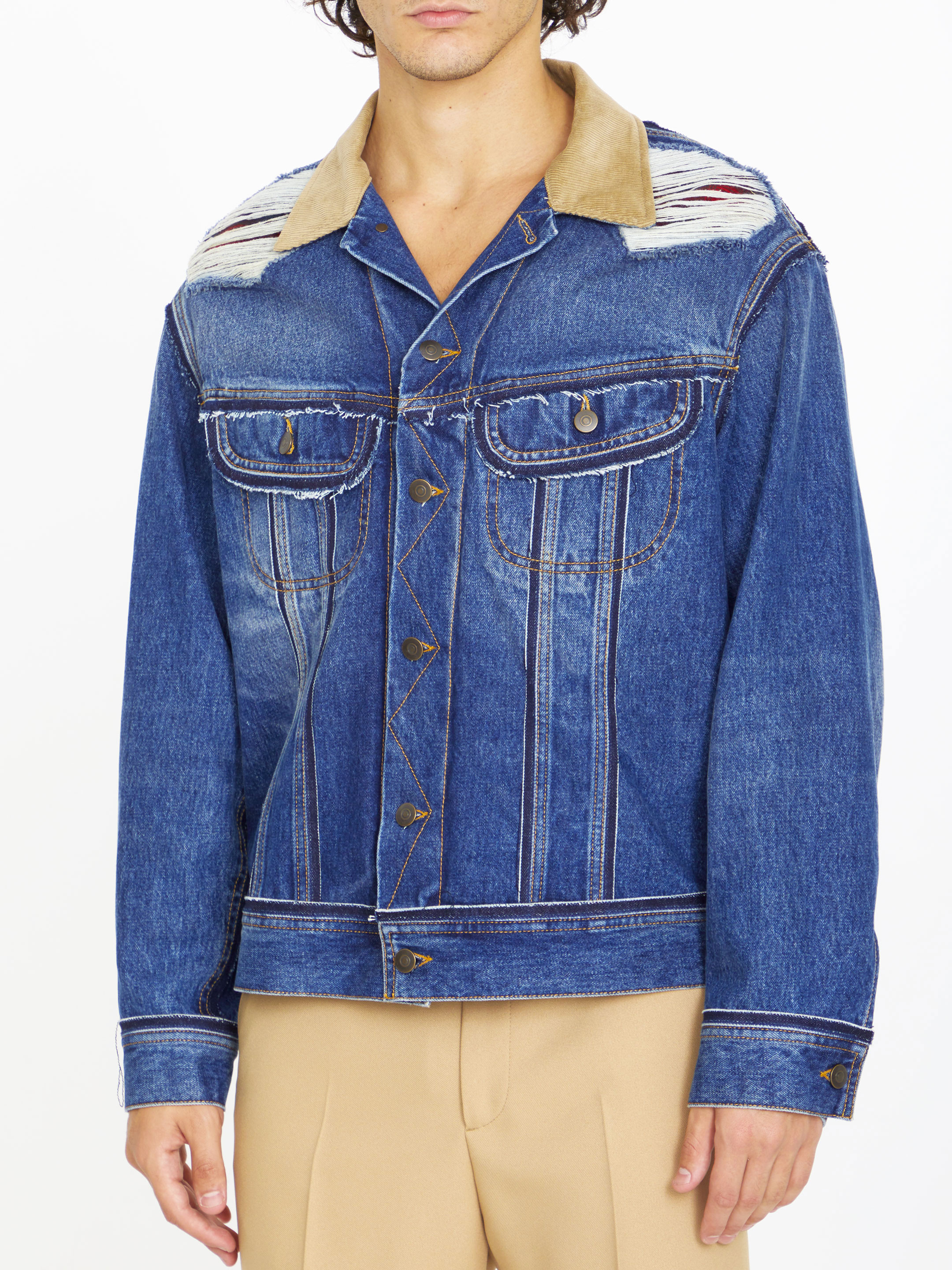 MAISON MARGIELA - Pendleton denim jacket | Leam Roma - Luxury Shopping ...