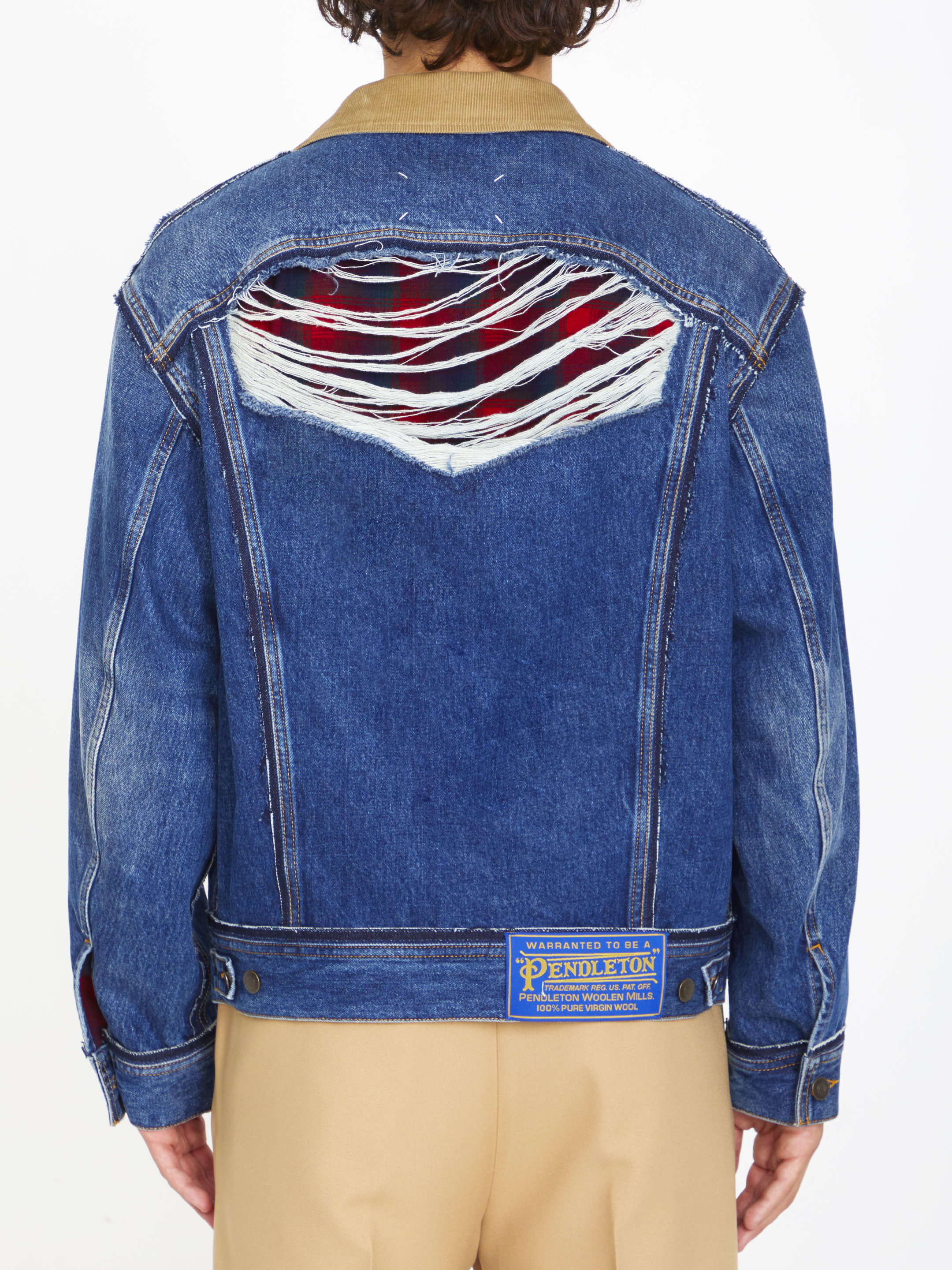 MAISON MARGIELA - Pendleton denim jacket | Leam Roma - Luxury Shopping ...